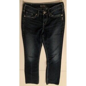 Silver Jeans Suki High Slim Boot Women's 28X33 Dark Wash Denim